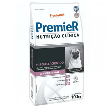 Ração Premier Nutrição Clínica Cães Hipoalergênico Cordeiro e Arroz Adultos Pequeno Porte - /10,1kg